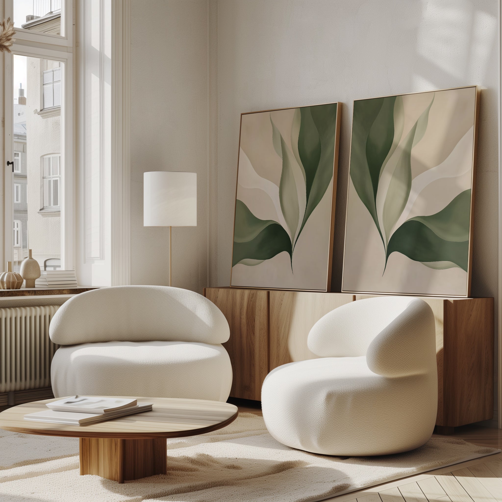 Whispers of Fern – Set of 2 Canvas Prints set of 2 – neutral-toned botanical canvas wall art by Aspire Prints