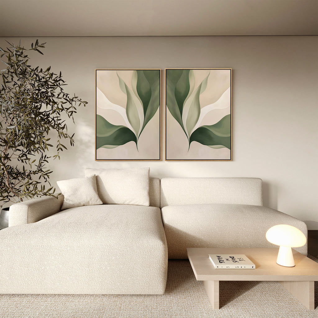 Whispers of Fern – Set of 2 Canvas Prints set of 2 – neutral-toned botanical canvas wall art by Aspire Prints