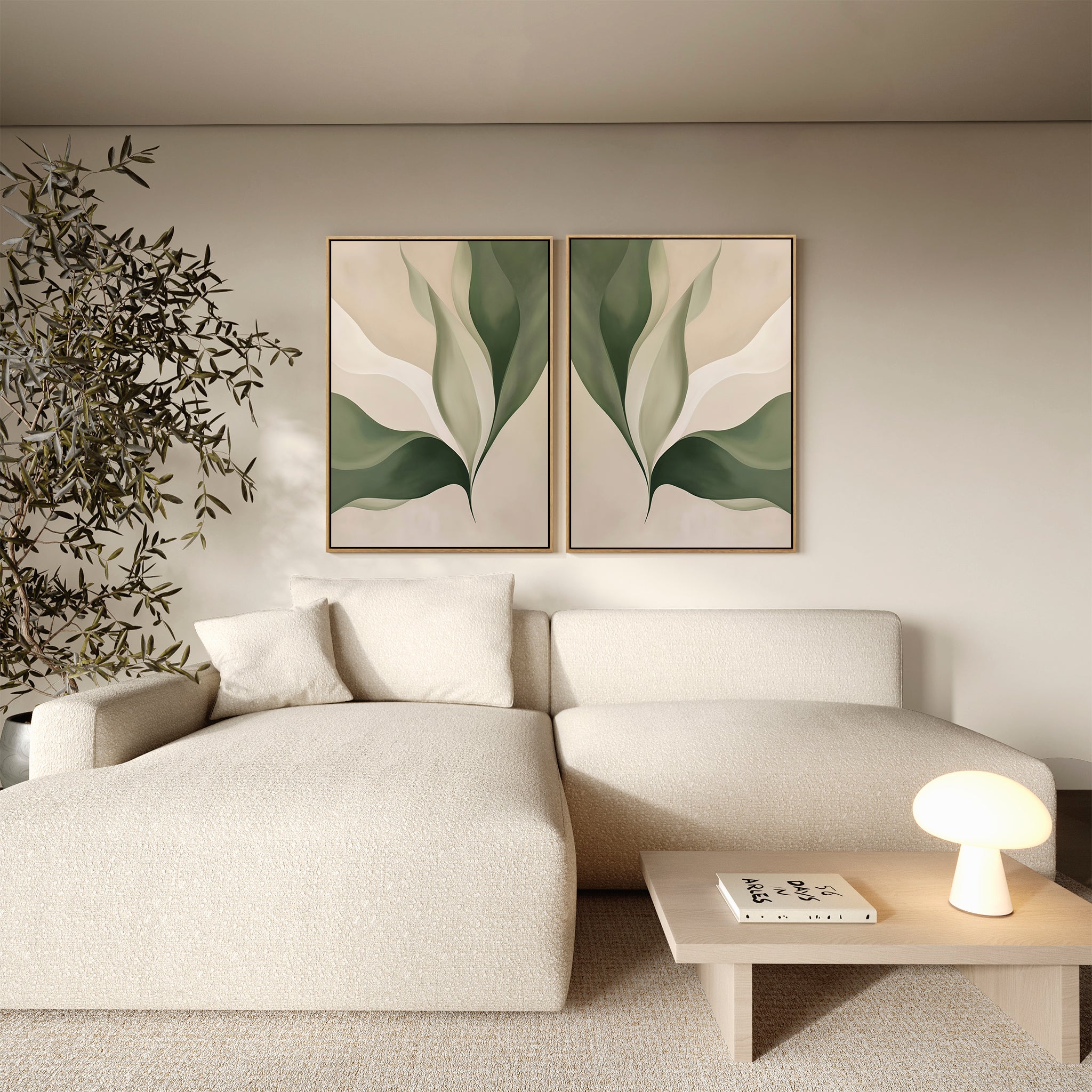 Whispers of Fern – Set of 2 Canvas Prints set of 2 – neutral-toned botanical canvas wall art by Aspire Prints