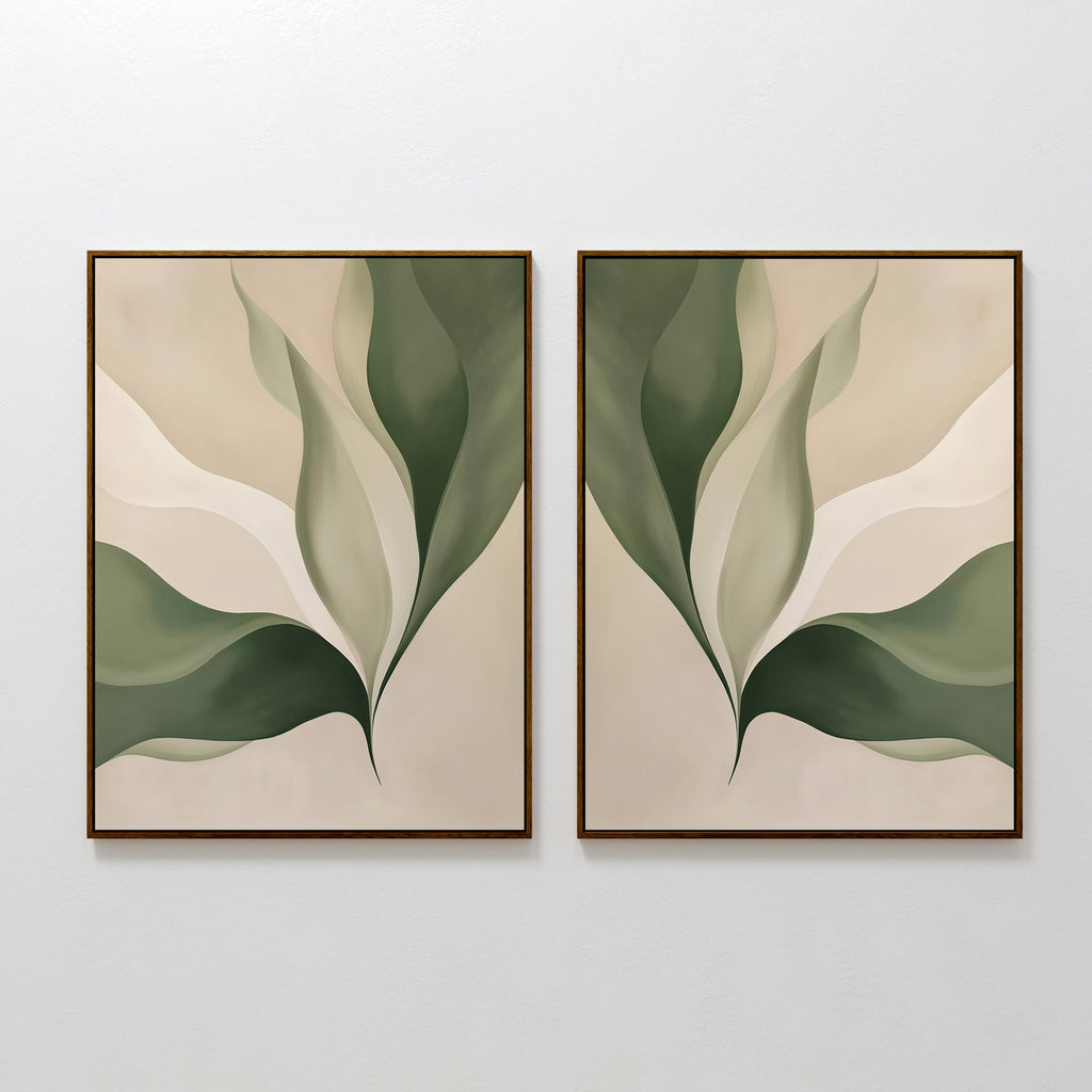 Whispers of Fern – Set of 2 Canvas Prints set of 2 – neutral-toned botanical canvas wall art by Aspire Prints