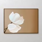 Whispers in Bloom – beige and white botanical canvas wall art print by Aspire Prints
