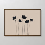 Whispers in Bloom – beige and white botanical canvas wall art print by Aspire Prints