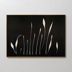 Whispers in Bloom – black botanical canvas wall art print by Aspire Prints