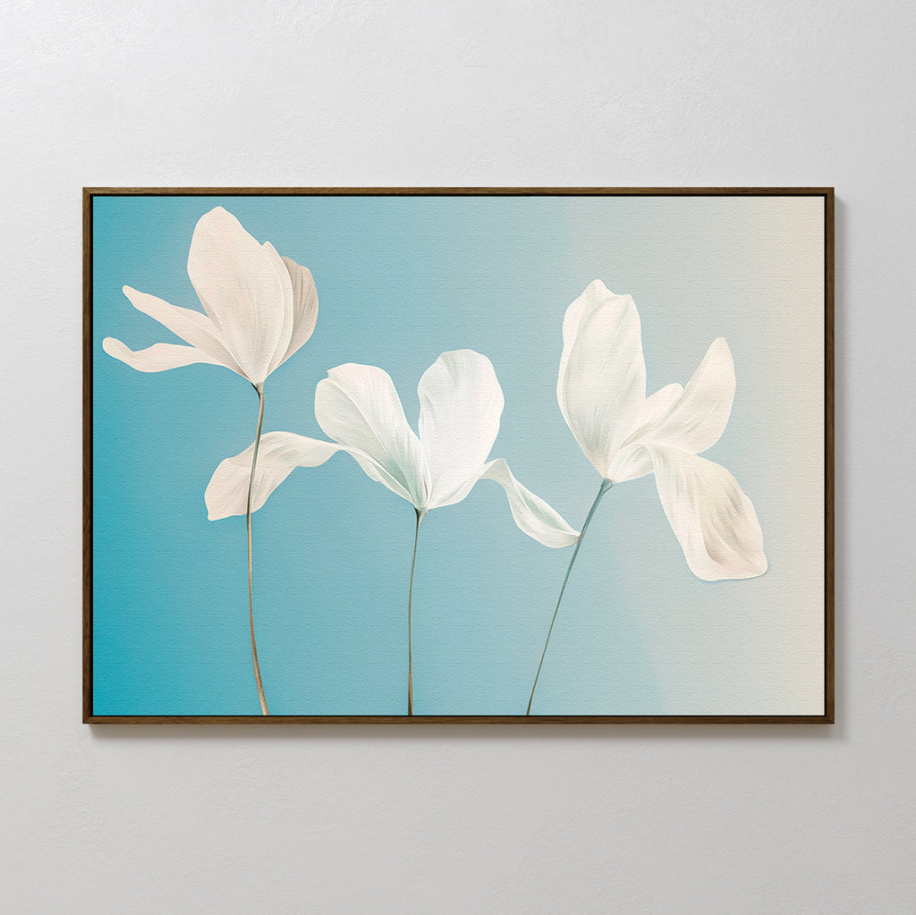 Whispers of Bloom in Twilight – blue botanical canvas wall art print by Aspire Prints