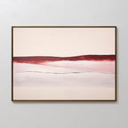 Crimson Horizon Reverie – beige and white landscape canvas wall art print by Aspire Prints