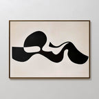 Whispered Calligraphy – black and white abstract canvas wall art print by Aspire Prints