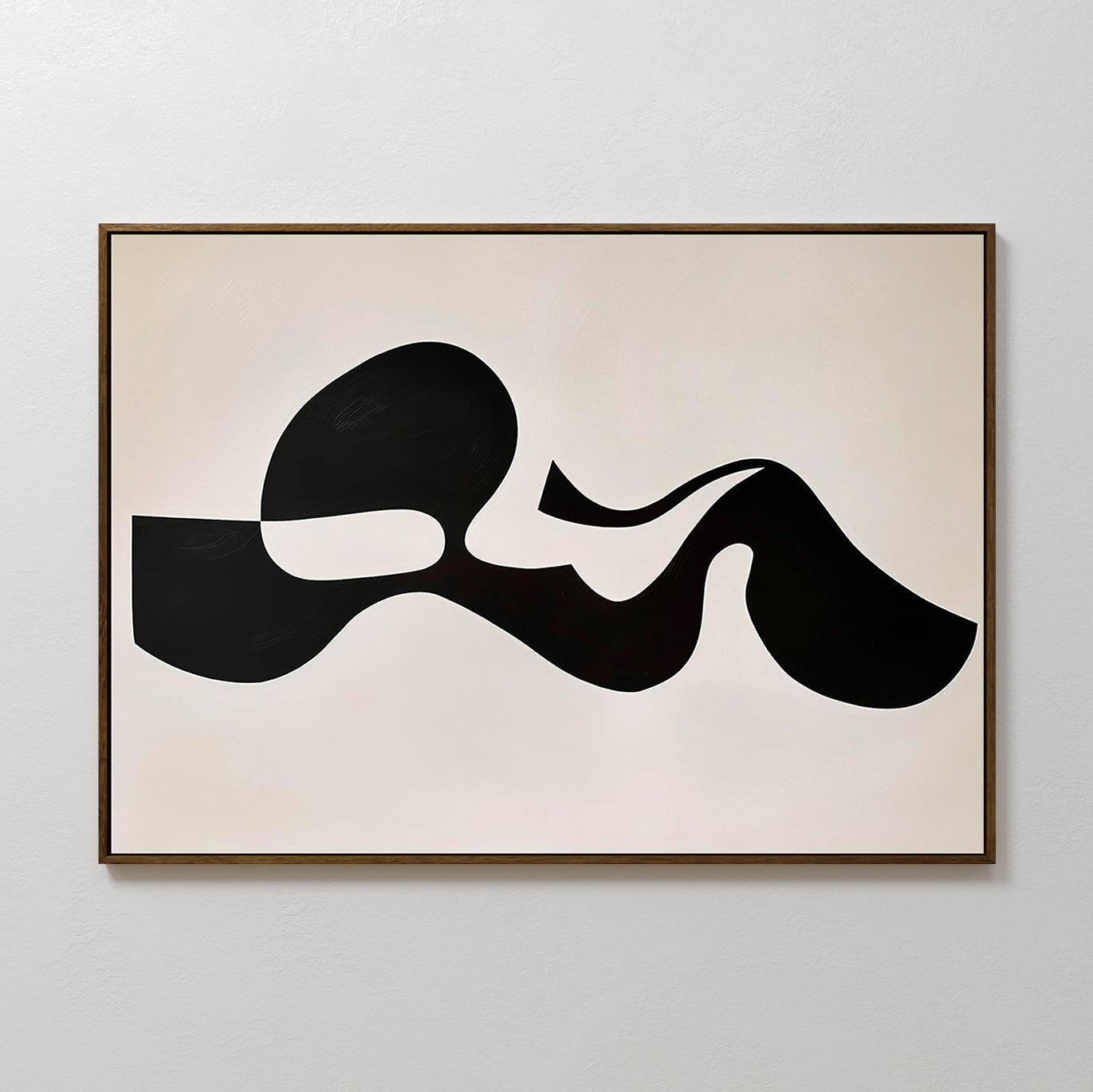 Whispered Calligraphy – black and white abstract canvas wall art print by Aspire Prints