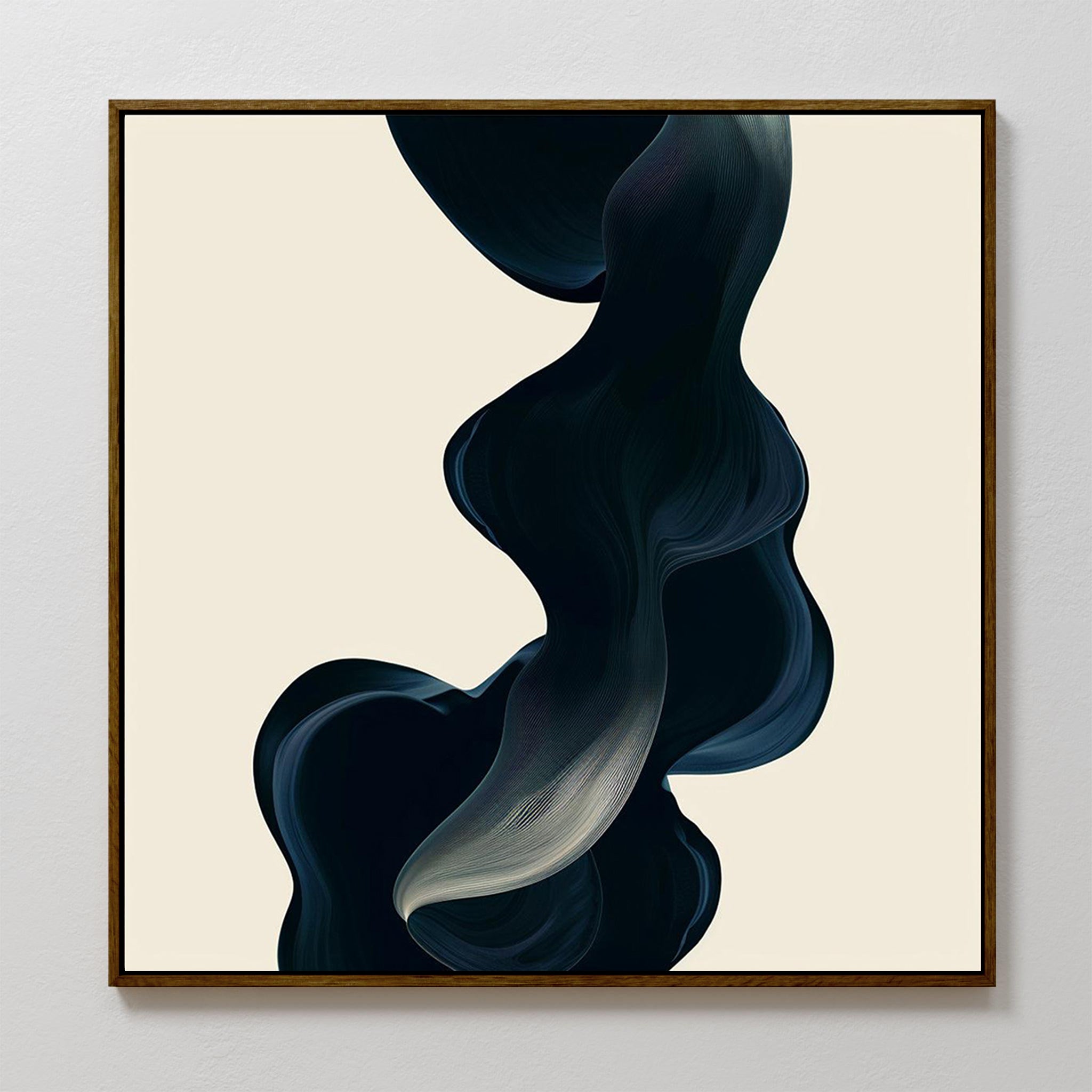 Midnight Tide Whispers – blue abstract canvas wall art print by Aspire Prints