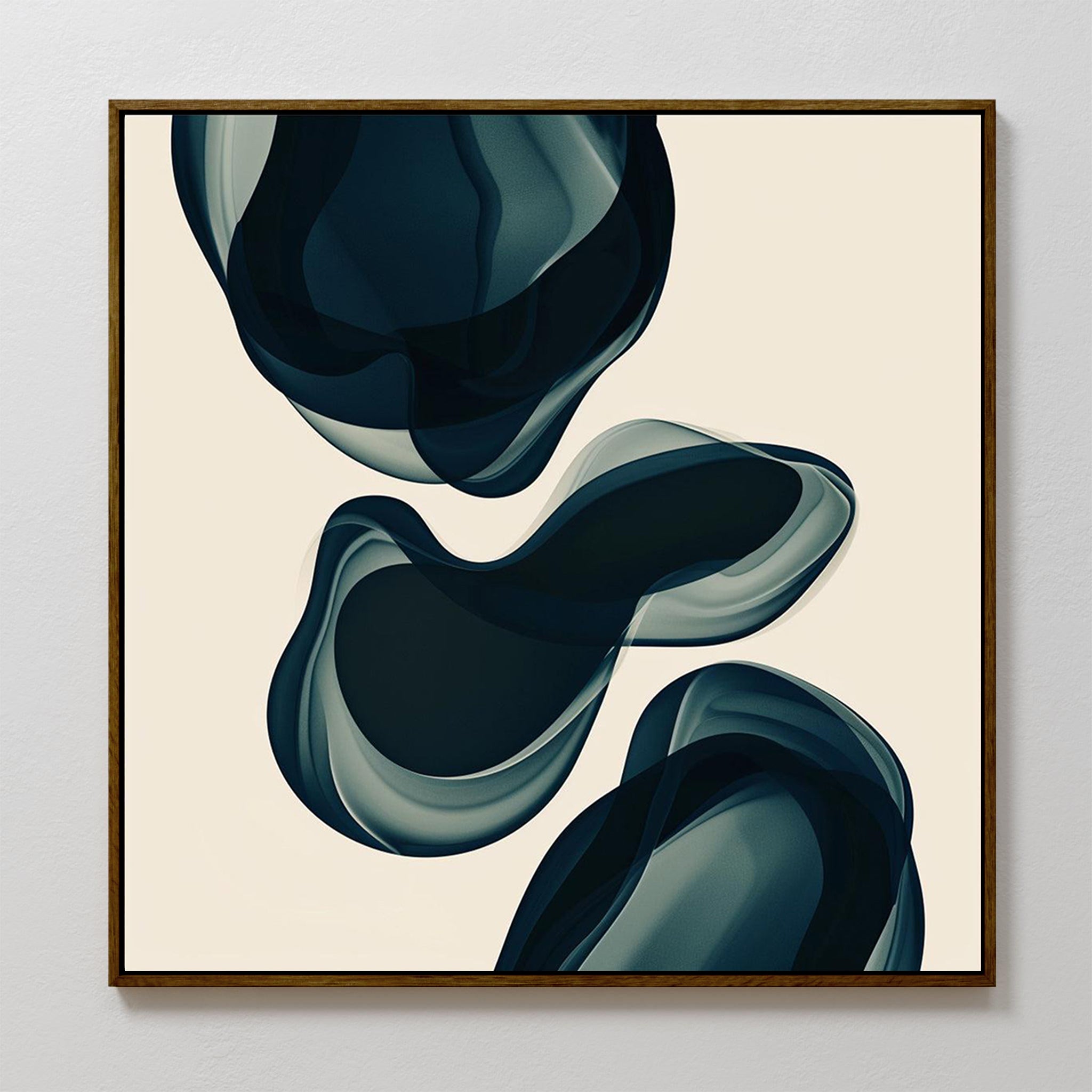 Abyssal Blue Reverie – blue abstract canvas wall art print by Aspire Prints