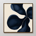 Sapphire Bloom in Stillness – blue botanical canvas wall art print by Aspire Prints
