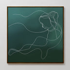 Whisper in Teal – blue abstract canvas wall art print by Aspire Prints