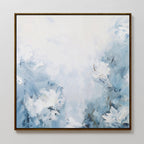 Whispers of Spring – blue botanical canvas wall art print by Aspire Prints