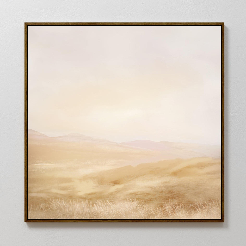 Whispers of a Golden Field – beige and white landscape canvas wall art print by Aspire Prints