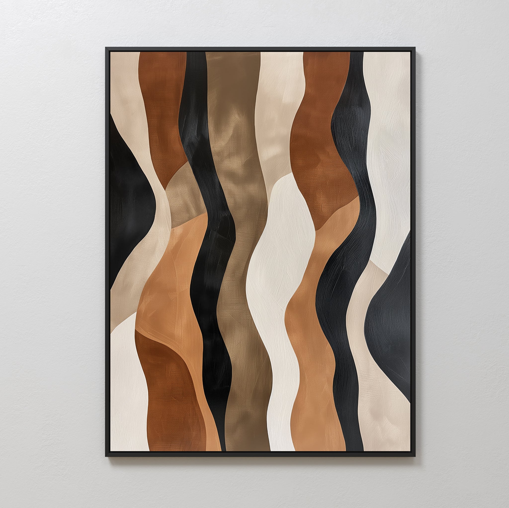 Whispers in Motion – earthy brown abstract canvas wall art print by Aspire Prints