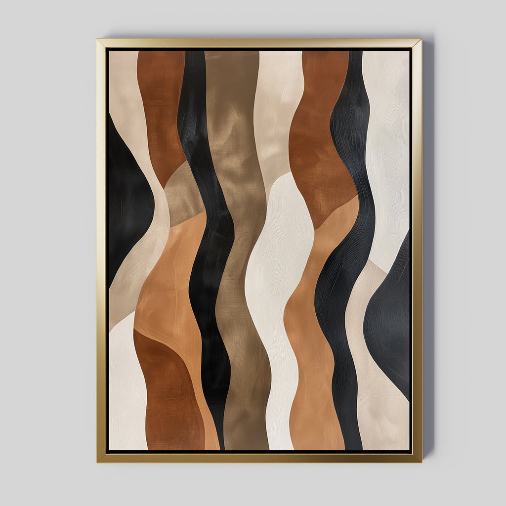 Whispers in Motion – earthy brown abstract canvas wall art print by Aspire Prints