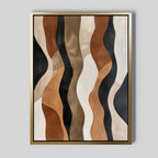 Whispers in Motion – earthy brown abstract canvas wall art print by Aspire Prints