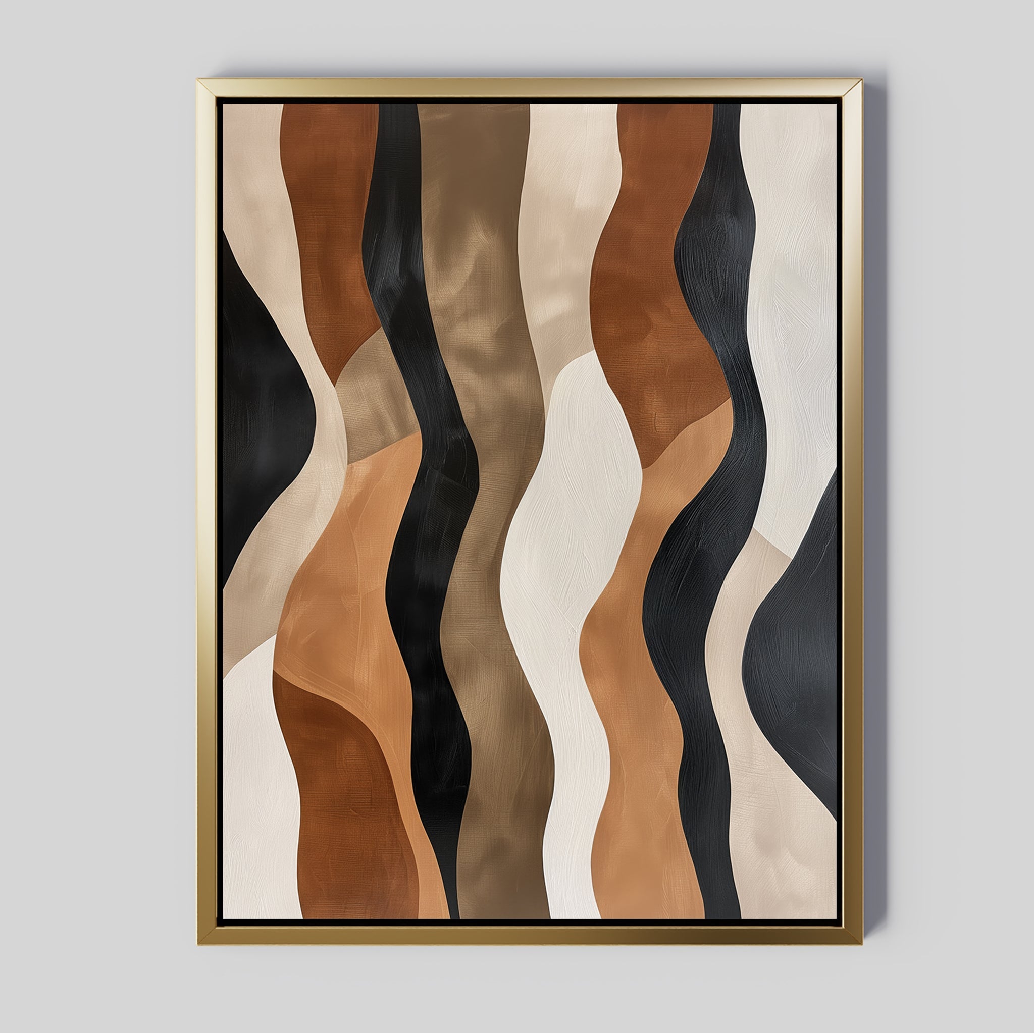Whispers in Motion – earthy brown abstract canvas wall art print by Aspire Prints