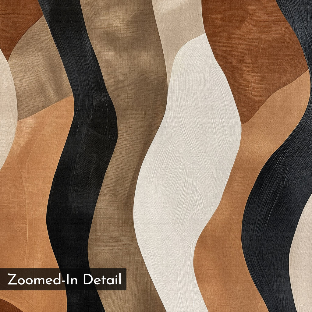 Whispers in Motion – earthy brown abstract canvas wall art print by Aspire Prints