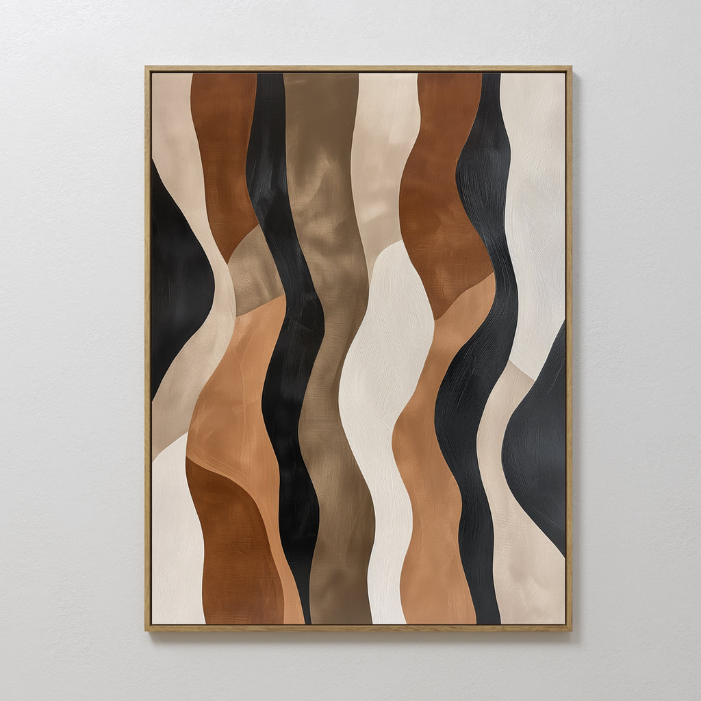 Whispers in Motion – earthy brown abstract canvas wall art print by Aspire Prints