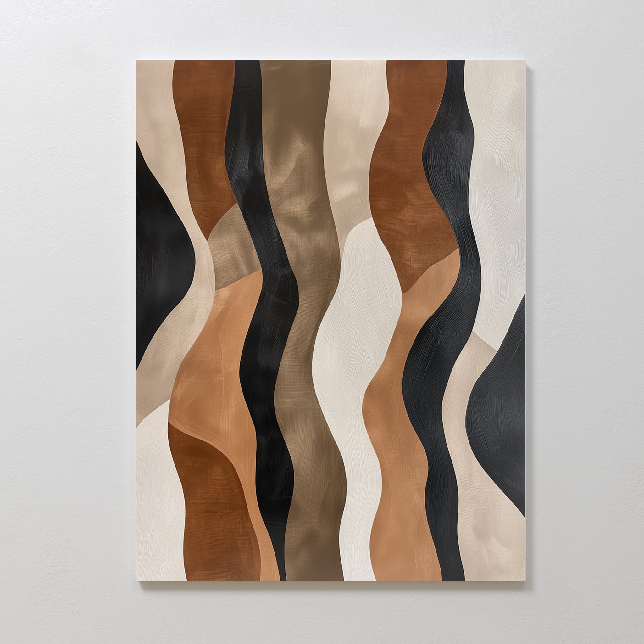 Whispers in Motion – earthy brown abstract canvas wall art print by Aspire Prints
