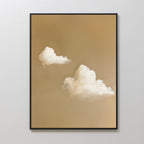 Whispering Clouds – beige and white cloud canvas wall art print by Aspire Prints