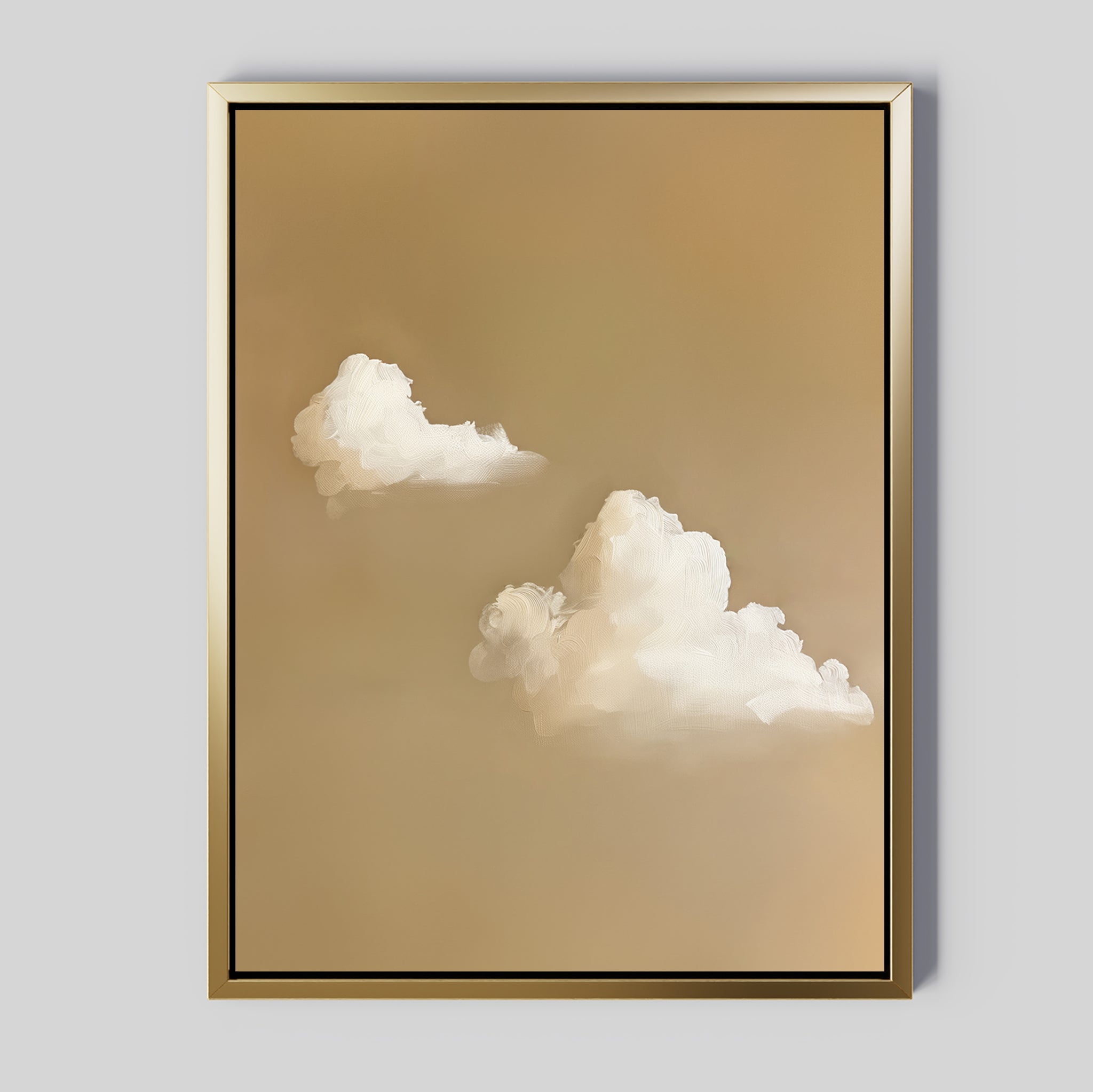 Whispering Clouds – beige and white cloud canvas wall art print by Aspire Prints