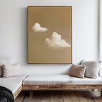 Whispering Clouds – beige and white cloud canvas wall art print by Aspire Prints