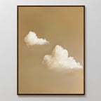 Whispering Clouds – beige and white cloud canvas wall art print by Aspire Prints