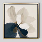 Petals in Hushed Light – blue botanical canvas wall art print by Aspire Prints