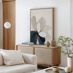 Petals in Hush – blue botanical canvas wall art print by Aspire Prints