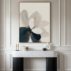 Petals in Hush – blue botanical canvas wall art print by Aspire Prints