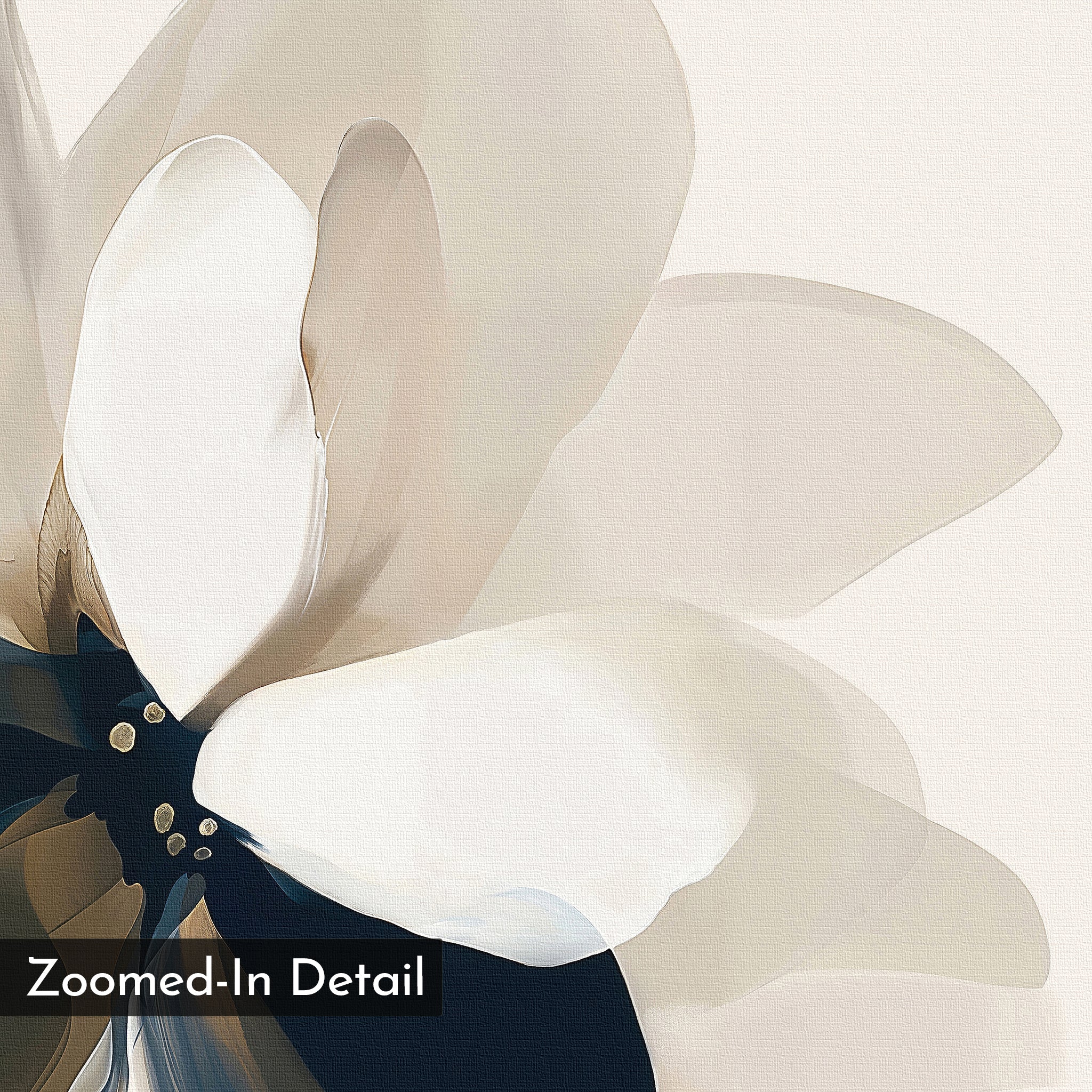 Petals in Hushed Light – blue botanical canvas wall art print by Aspire Prints