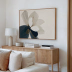Petals in Hushed Light – blue botanical canvas wall art print by Aspire Prints