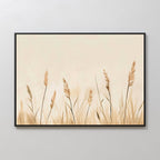 Whispering Reeds – beige and white botanical canvas wall art print by Aspire Prints