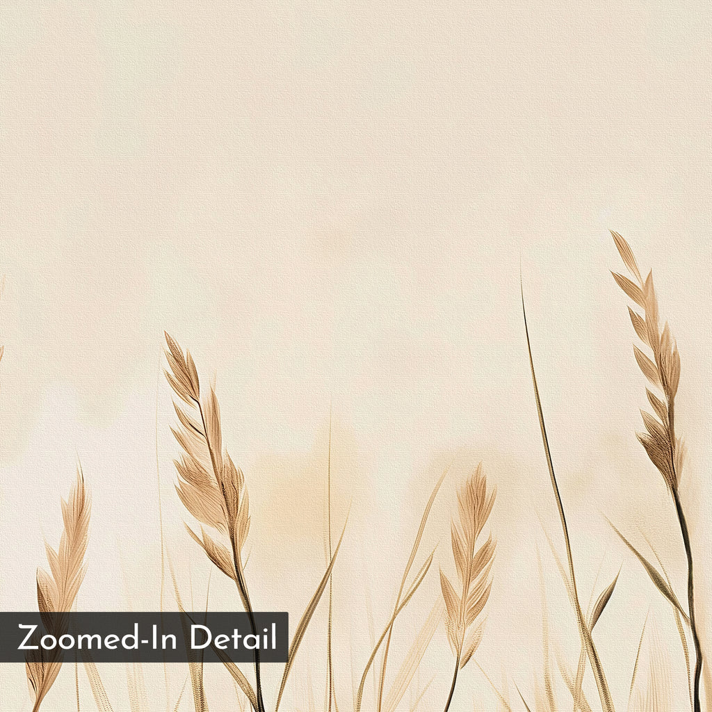 Whispering Reeds – beige and white botanical canvas wall art print by Aspire Prints