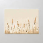 Whispering Reeds – beige and white botanical canvas wall art print by Aspire Prints