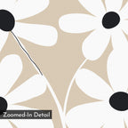 Petals in Quiet Bloom – beige and white botanical canvas wall art print by Aspire Prints