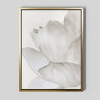 Whisper of Petals – beige and white botanical canvas wall art print by Aspire Prints