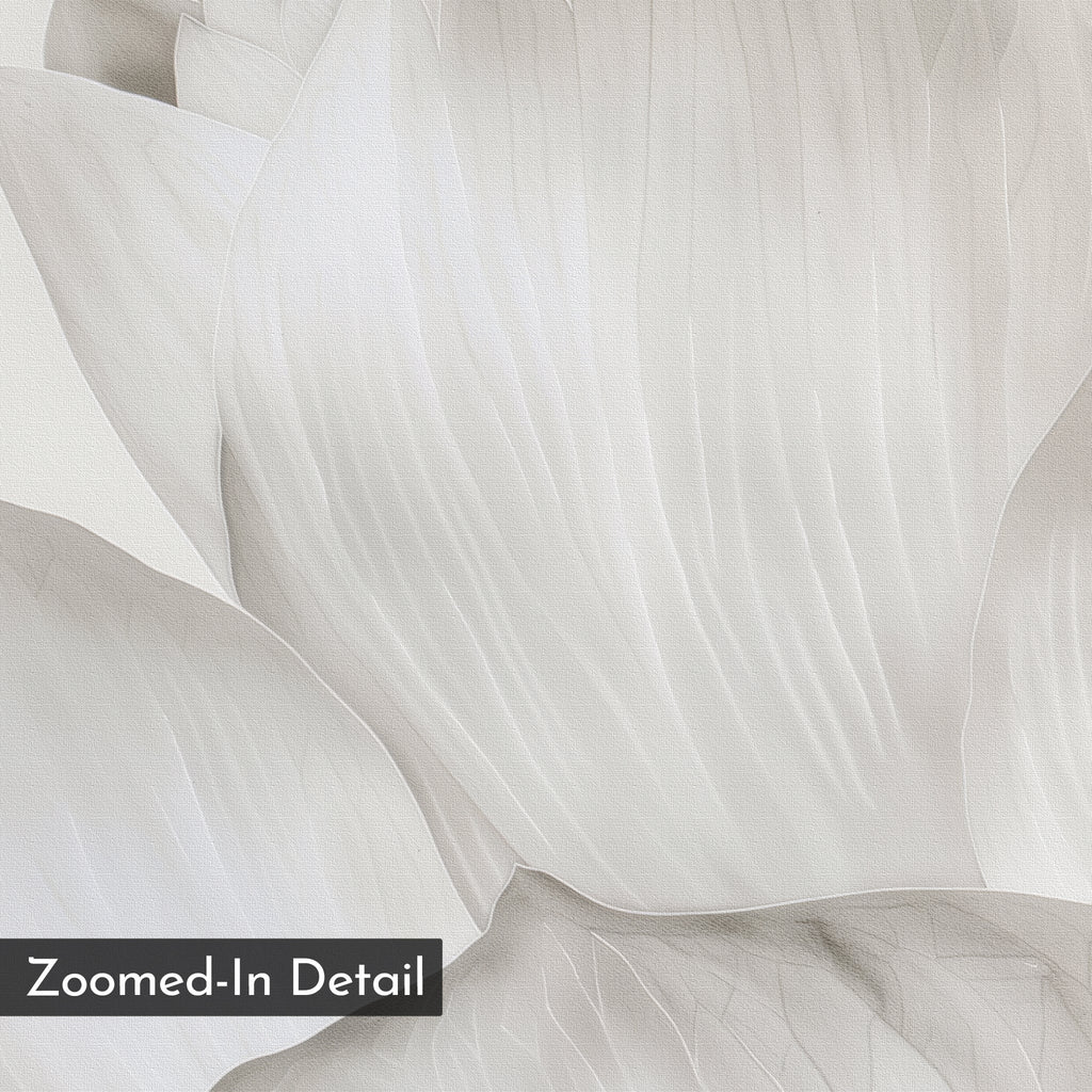 Whisper of Petals – beige and white botanical canvas wall art print by Aspire Prints