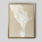Whisper of Embers – beige and white abstract canvas wall art print by Aspire Prints