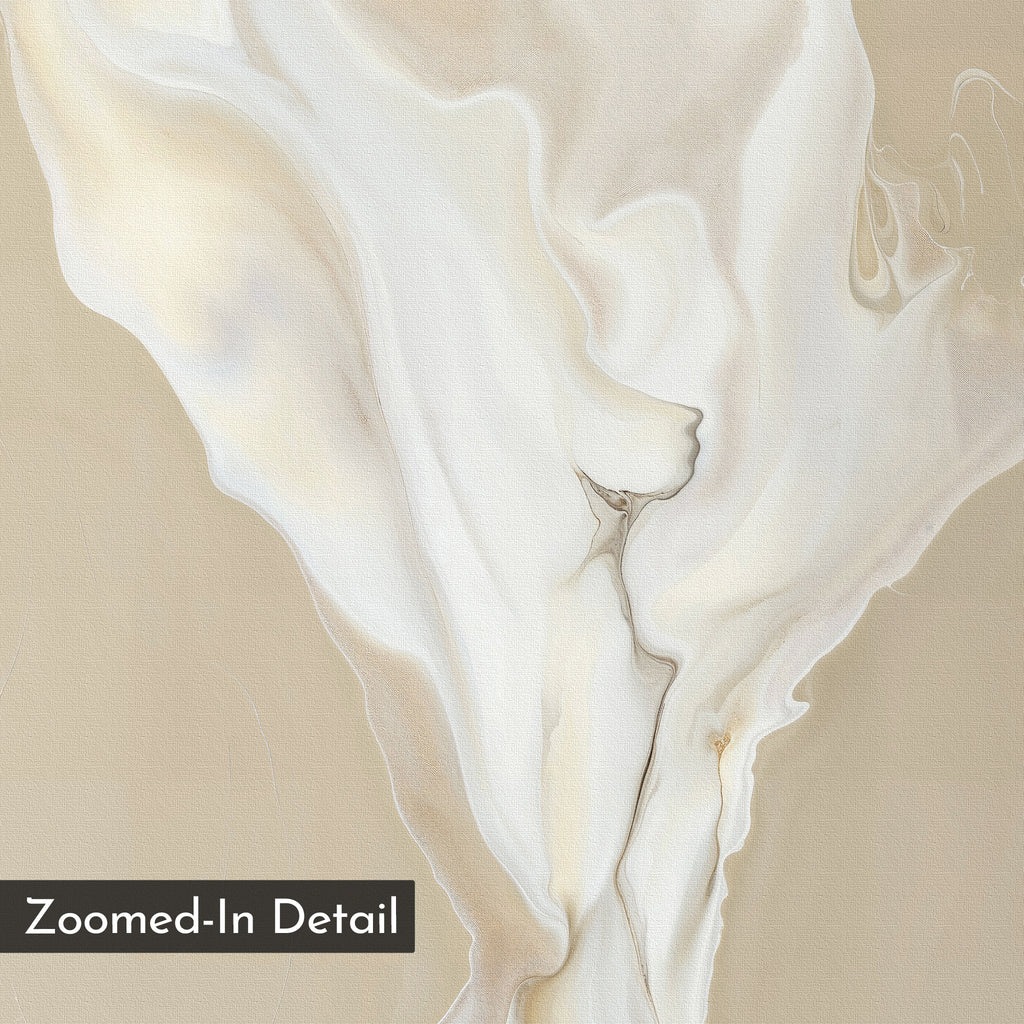 Whisper of Embers – beige and white abstract canvas wall art print by Aspire Prints