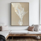 Whisper of Embers – beige and white abstract canvas wall art print by Aspire Prints