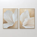 Whispers in Bloom – Set of 2 Canvas Prints set of 2 – beige and white botanical canvas wall art by Aspire Prints