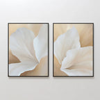 Whispers in Bloom – Set of 2 Canvas Prints set of 2 – beige and white botanical canvas wall art by Aspire Prints