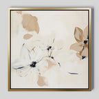 Petals in Hush – beige and white botanical canvas wall art print by Aspire Prints
