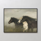 Thunder in the Mist – neutral-toned vintage canvas wall art print by Aspire Prints