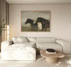 Thunder in the Mist – neutral-toned vintage canvas wall art print by Aspire Prints