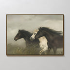 Thunder in the Mist – neutral-toned vintage canvas wall art print by Aspire Prints