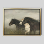 Thunder in the Mist – neutral-toned vintage canvas wall art print by Aspire Prints