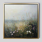 Meadow Whispers in Bloom – green botanical canvas wall art print by Aspire Prints